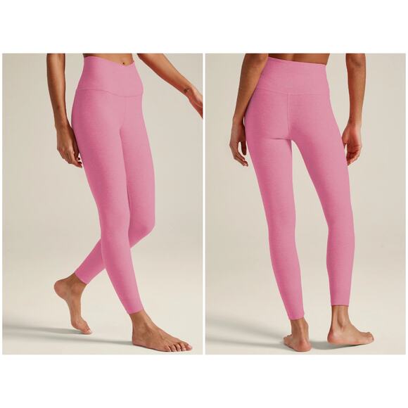Beyond Yoga Pants - Beyond Yoga Pink Bloom Spacedye At Your Leisure High Waisted Midi Legging Size M
